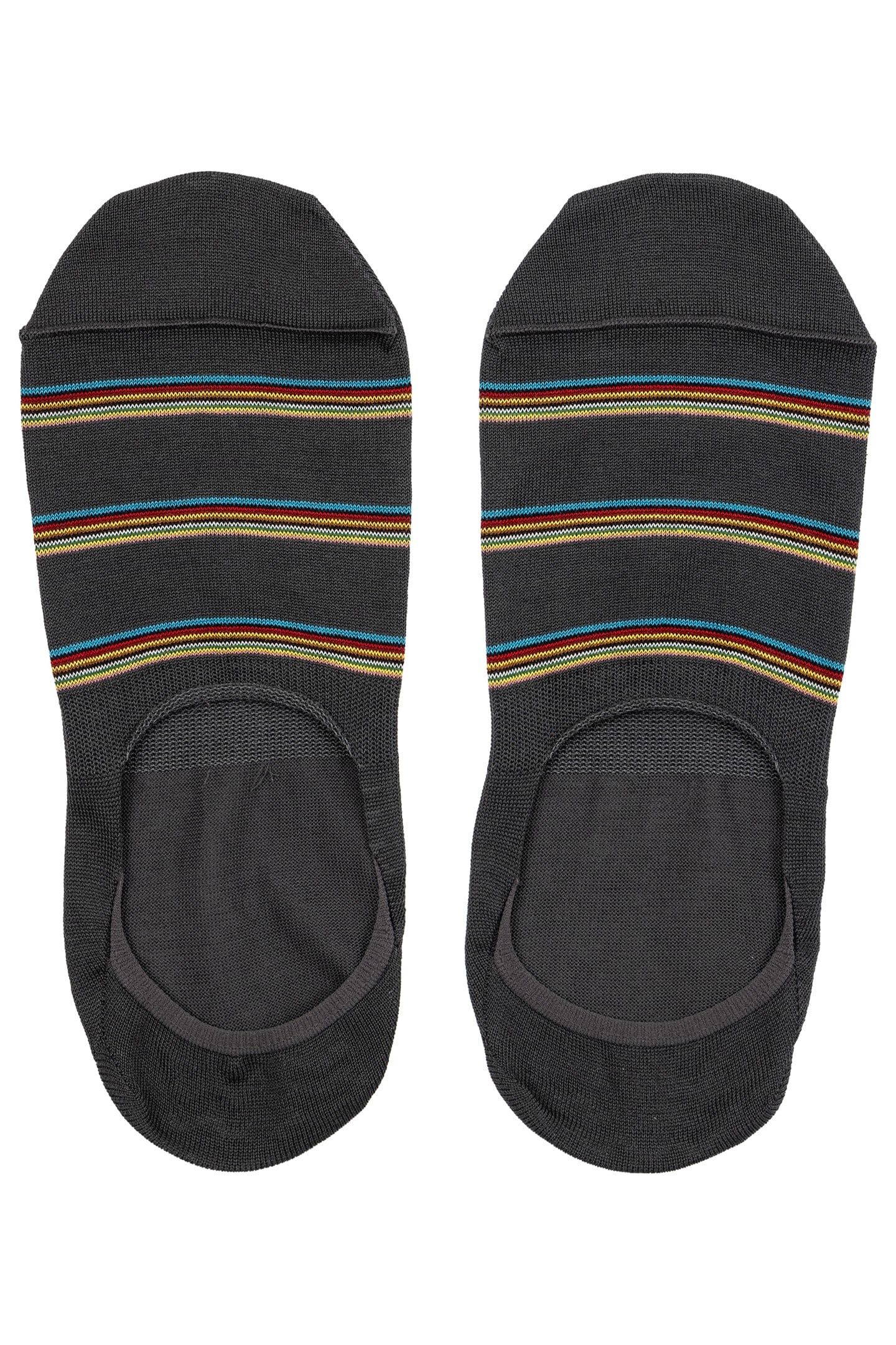 MEN SOCK SIG BLK NO SHOW SLATE 2