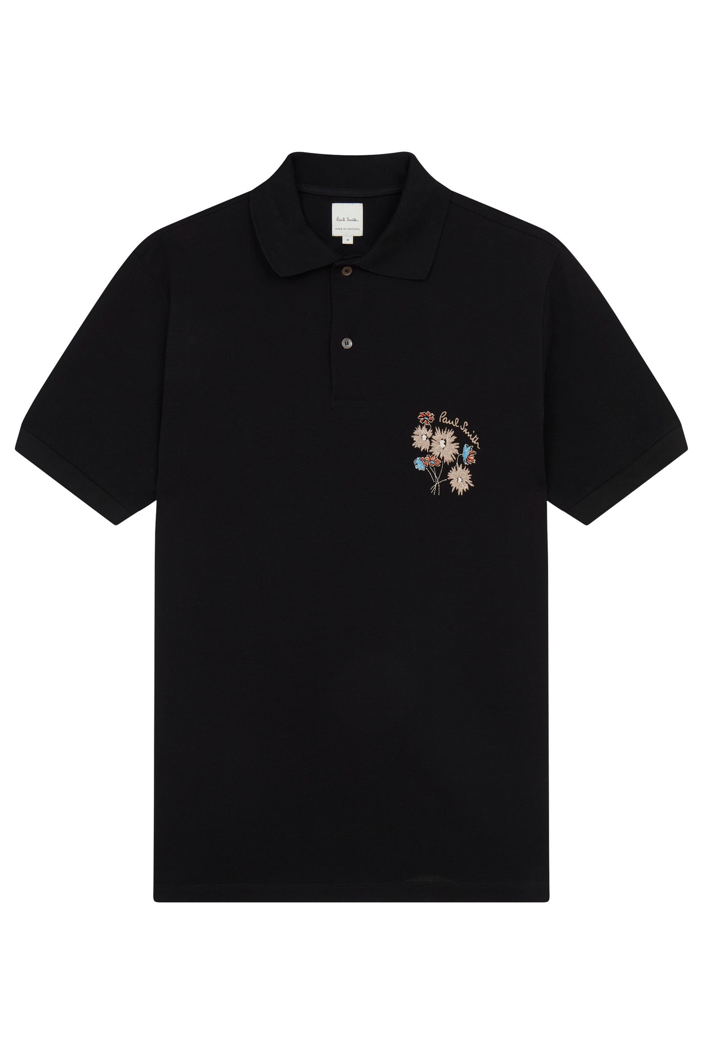 MENS FLORAL EMB POLO BLACK 4