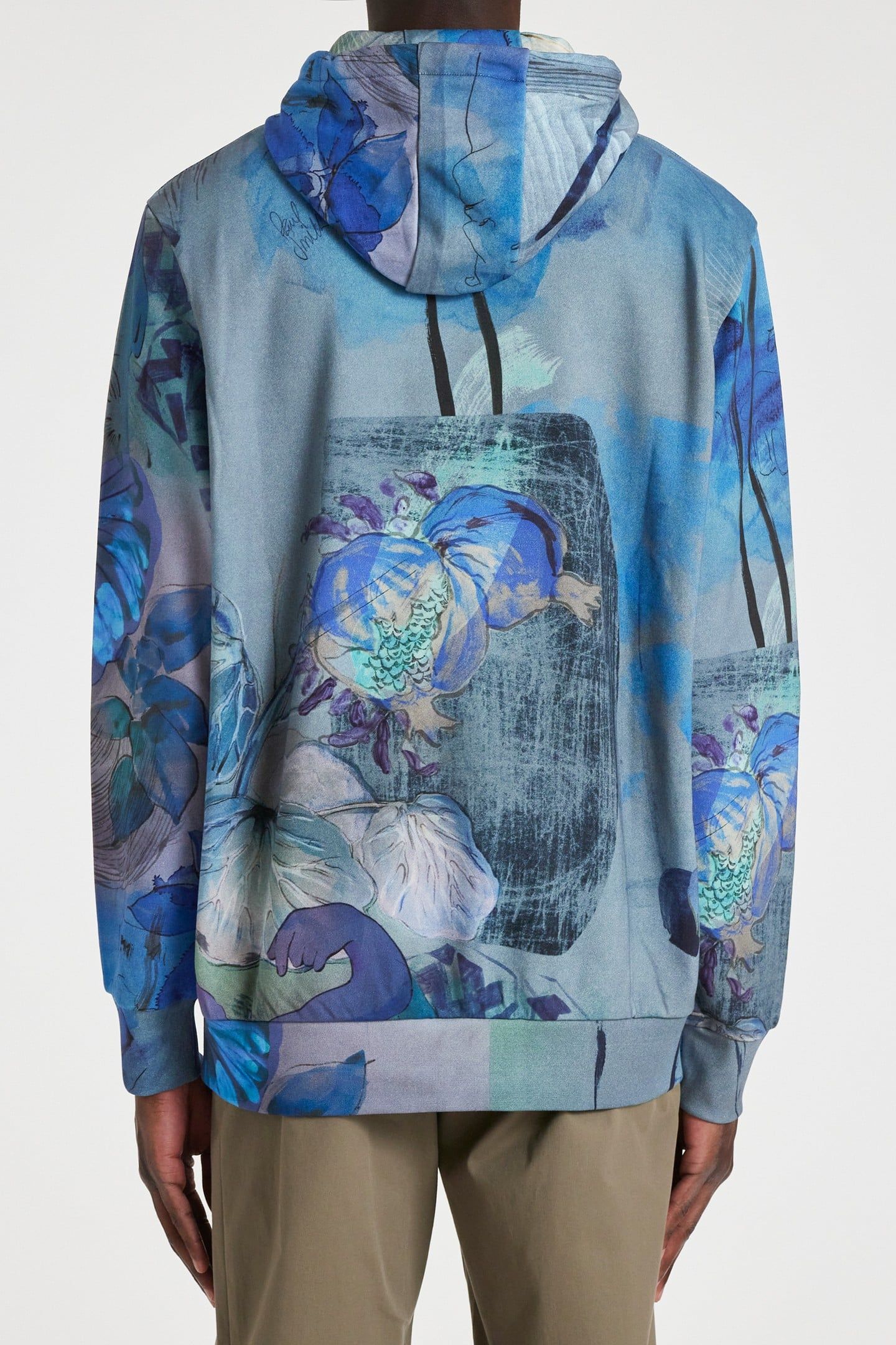 MENS NARCISSUS PRINT HOODIE NAVY 2