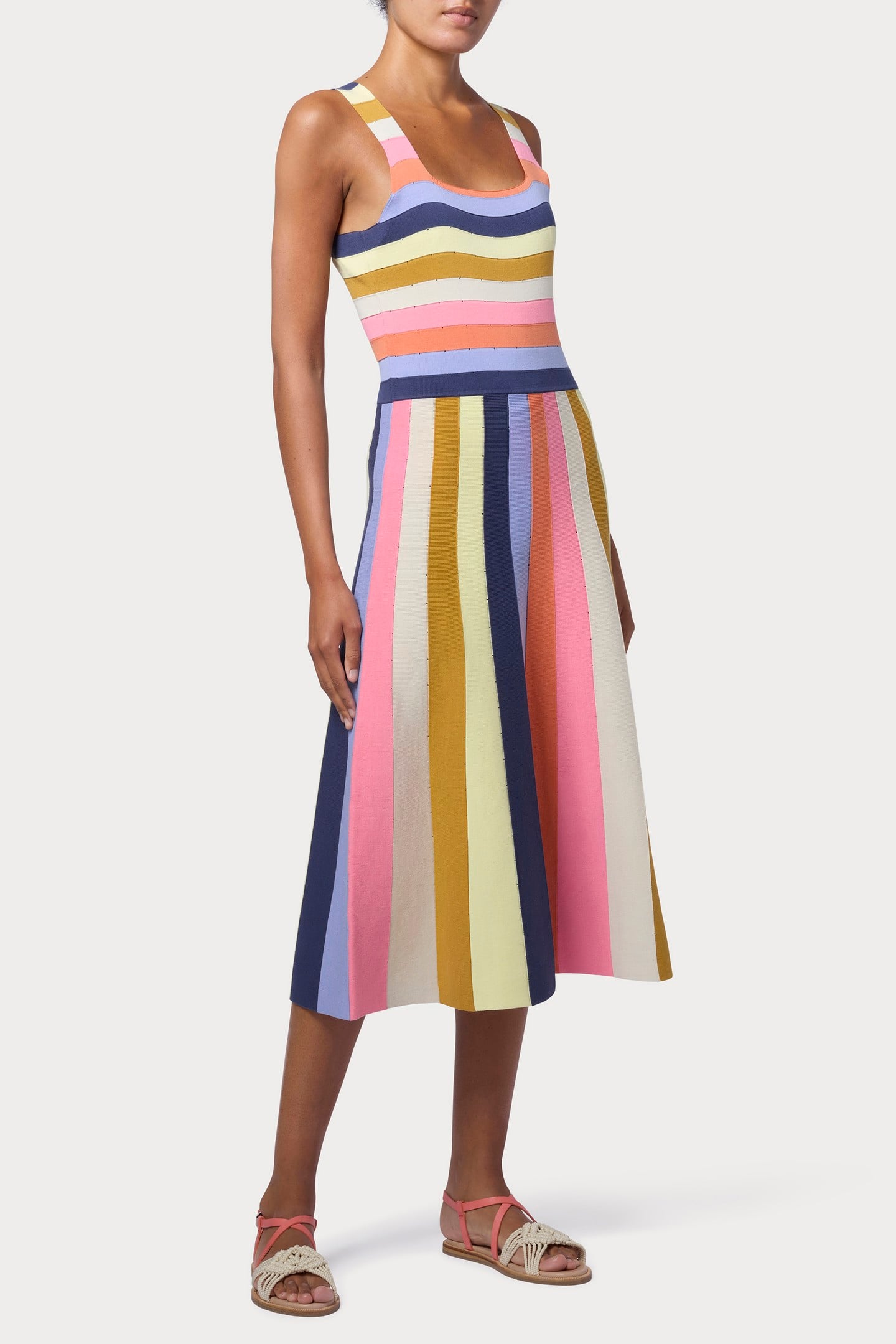 WOMENS KNITTED DRESS MULTI COLOURED 1