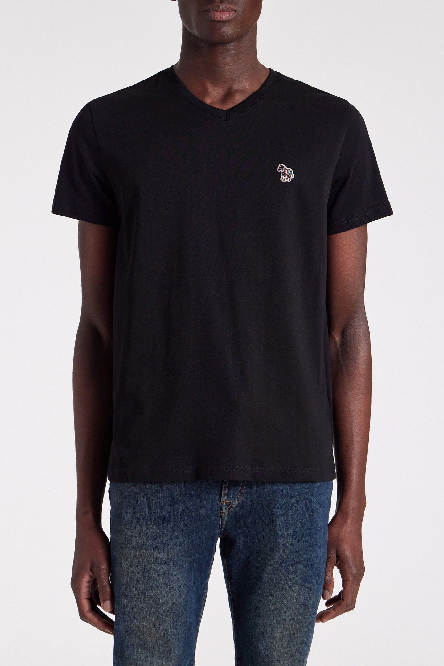 MENS SS VN TSHIRT ZEBRA BADGE BLACK 2