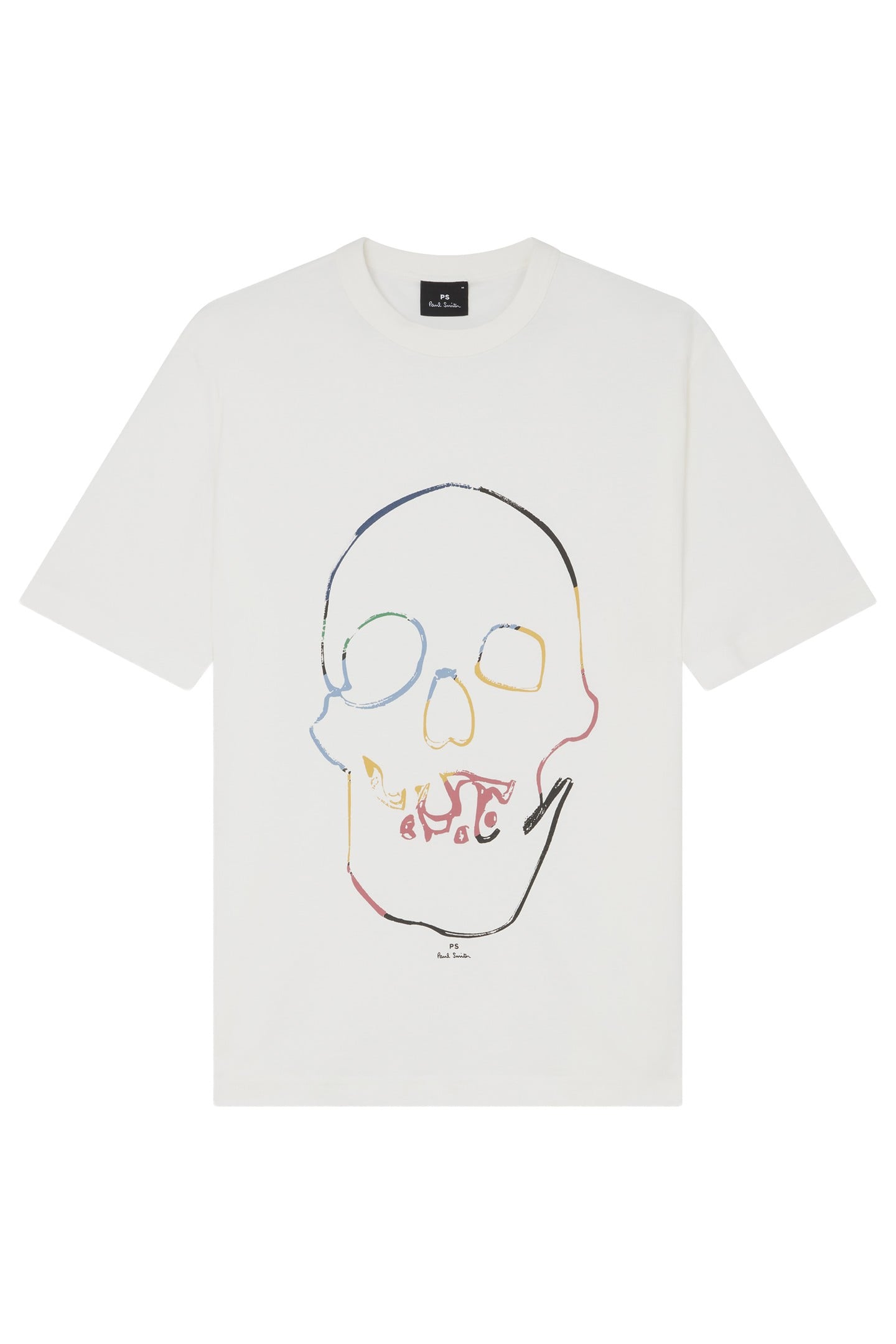 MENS SS TSHIRT LINEAR SKULL OFF WHITE 3