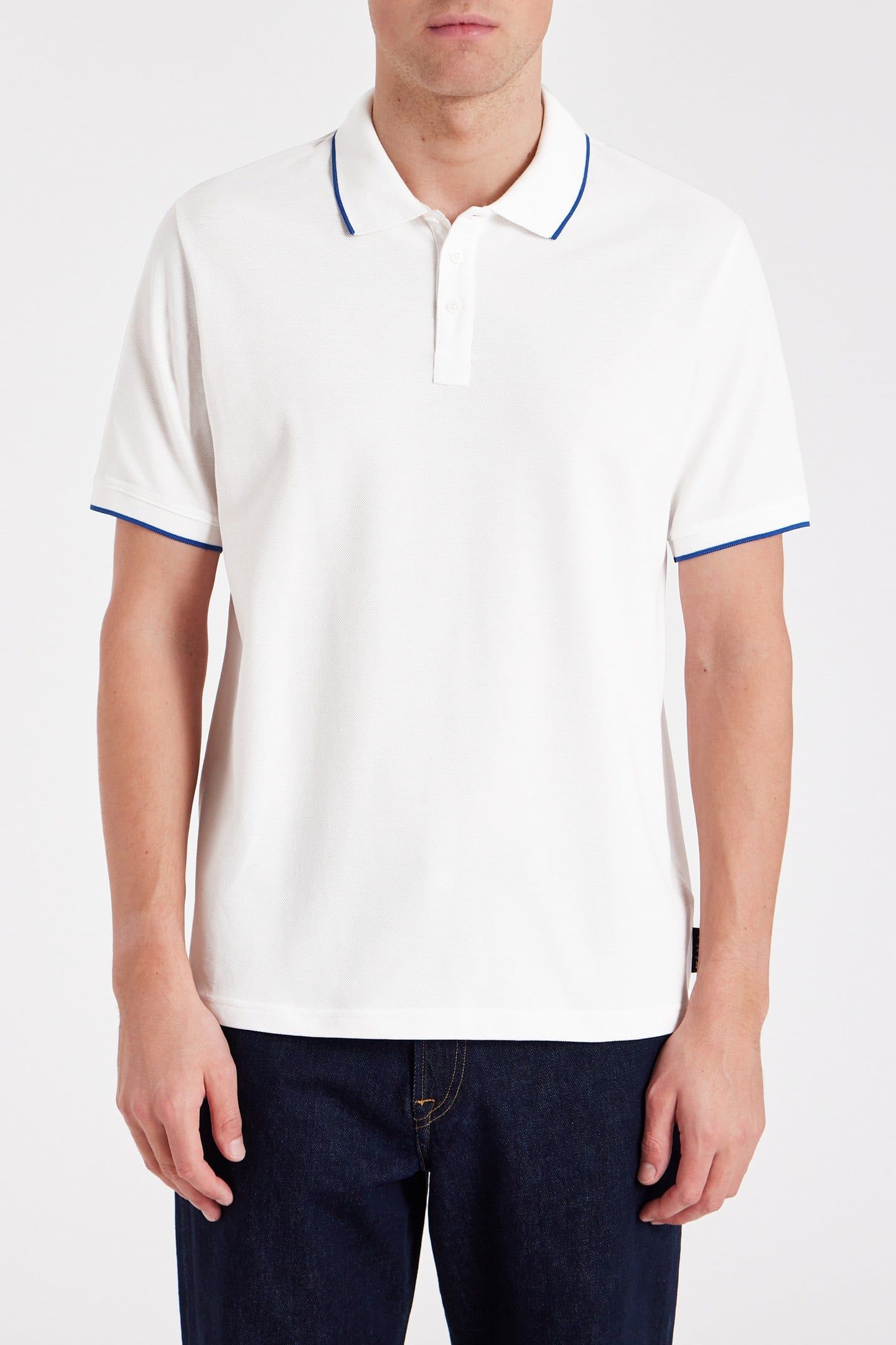 MENS REG FIT SS POLO SHIRT WHITE 1
