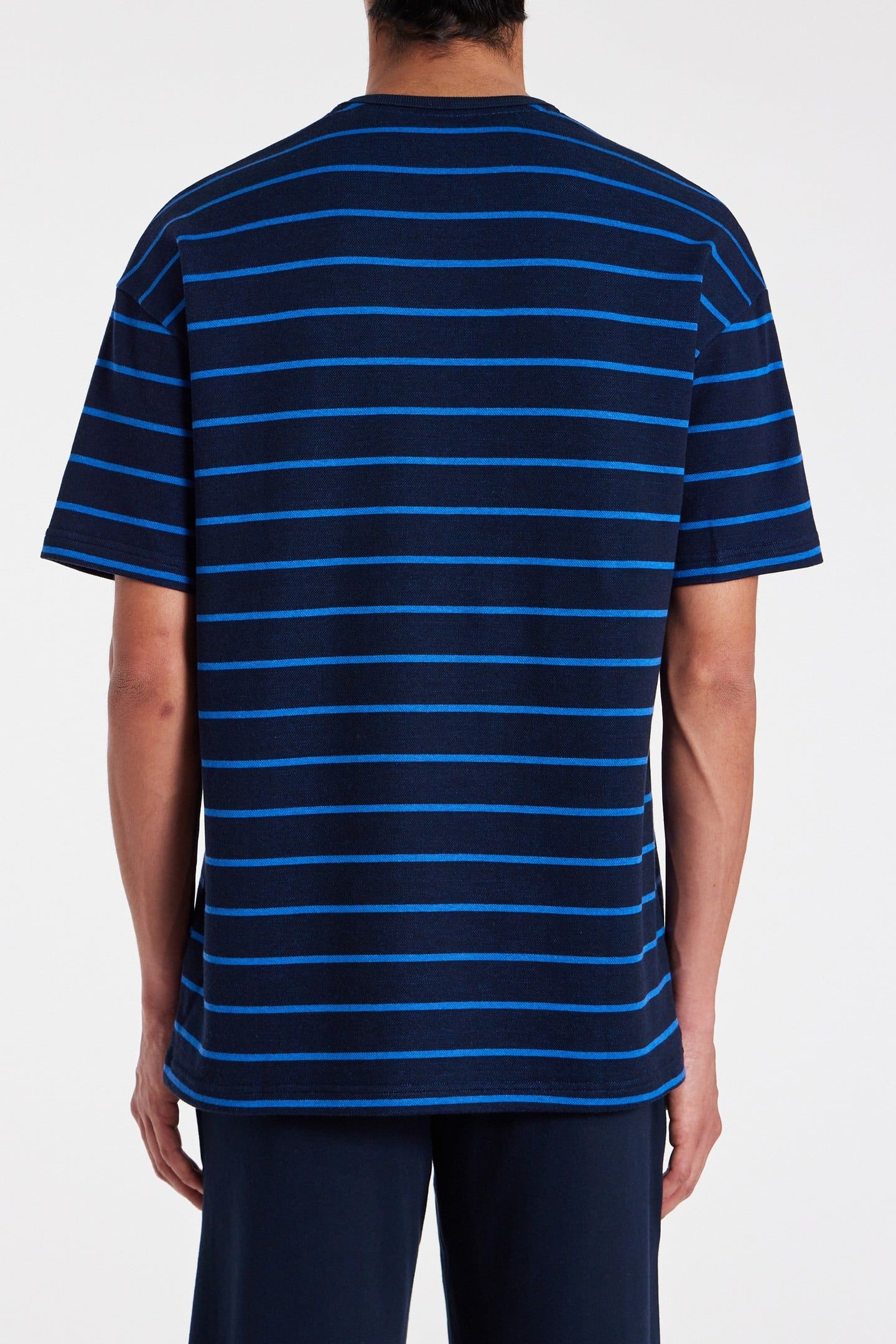 MEN TOP RELAX LOGO STRIPE INKY BLUE 2