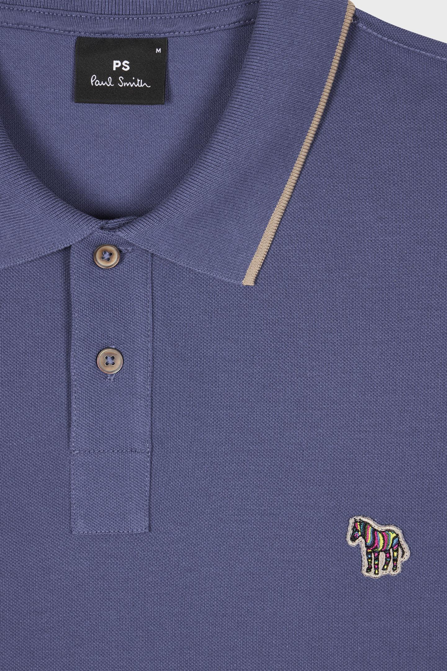 MENS REG POLO SS ZEB BADGE INDIGO 2
