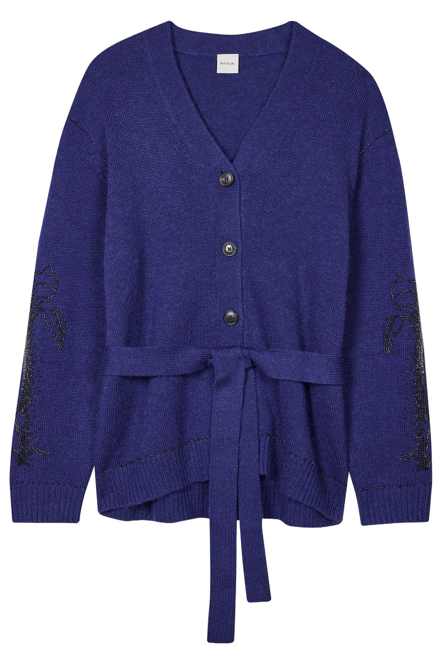 WOMENS KNITTED CARDIGAN BUTTON THRU INKY BLUE 4