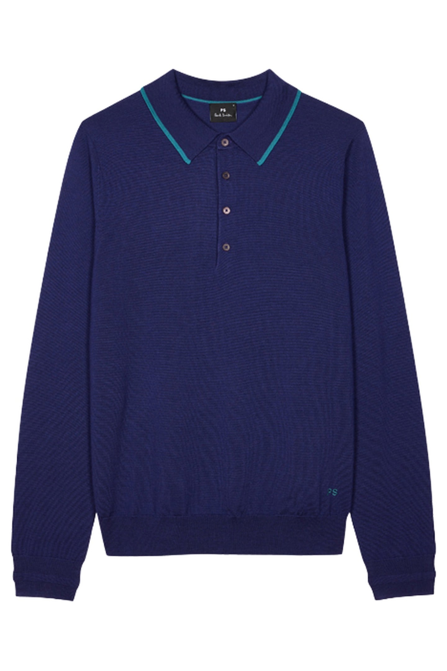 MENS SWEATER LS POLO NAVY 2