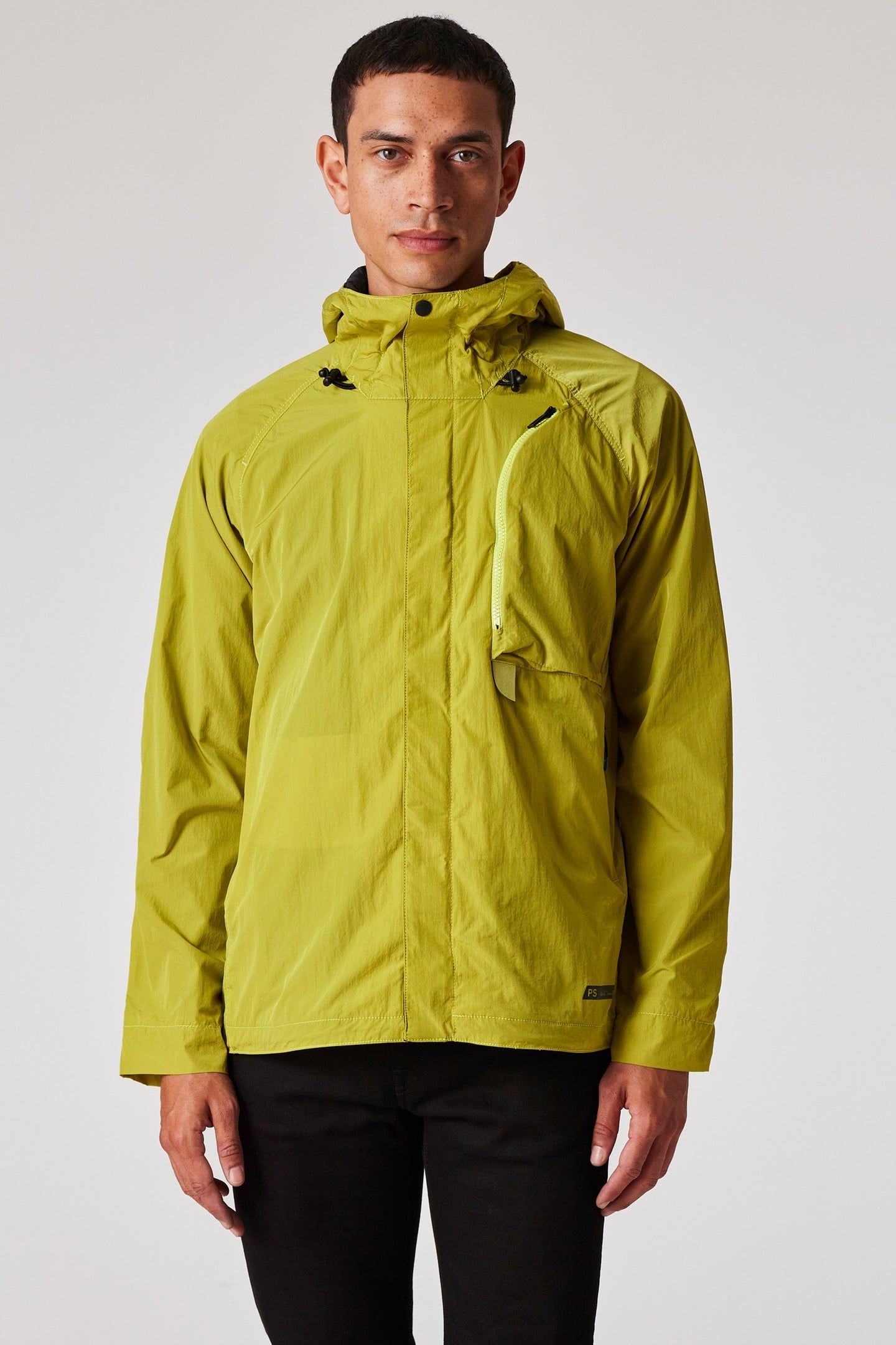 MENS HOODED JACKET ACID YELLOW 1
