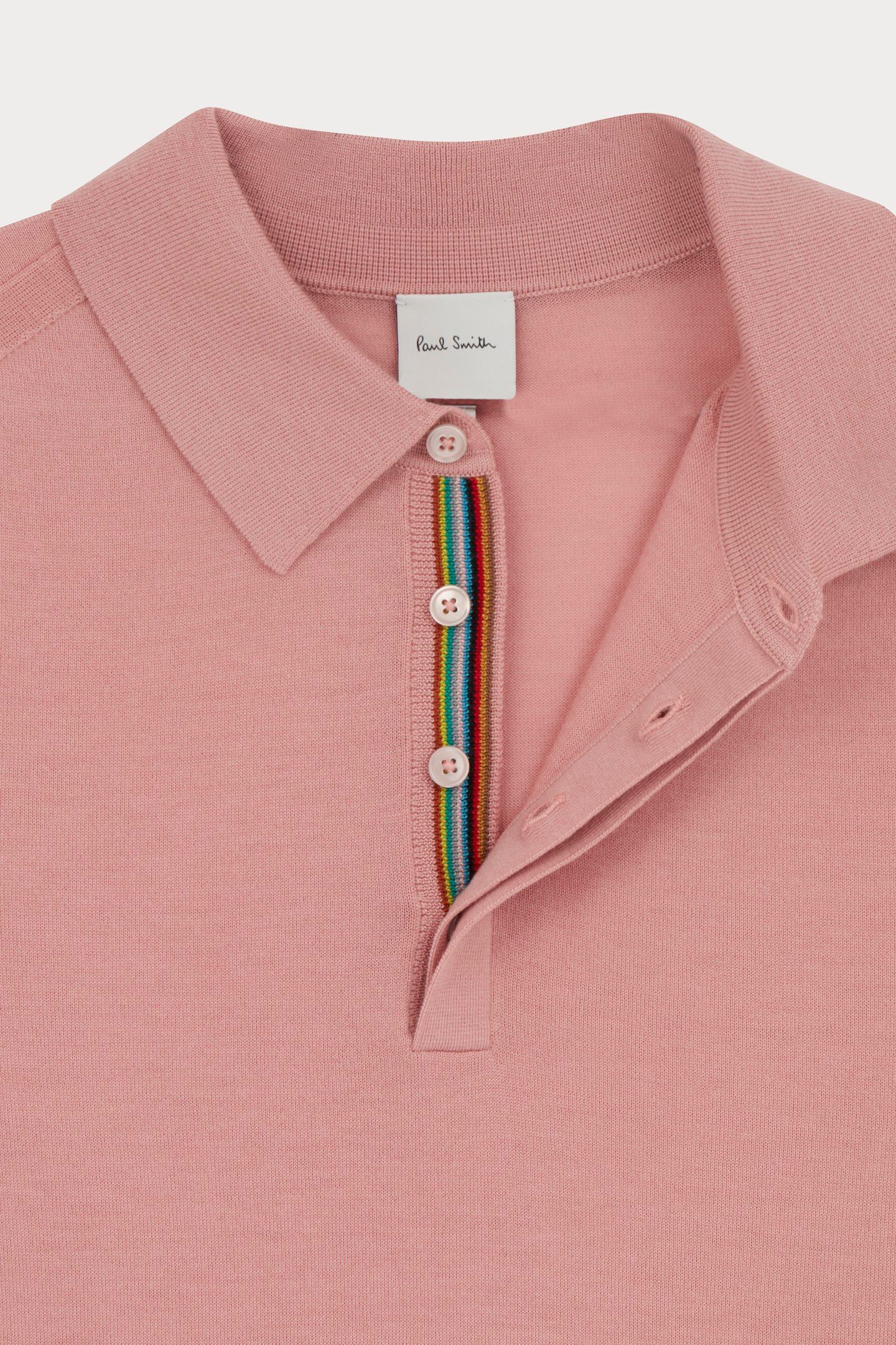 MENS SWEATER SS POLO POWDER PINK 10