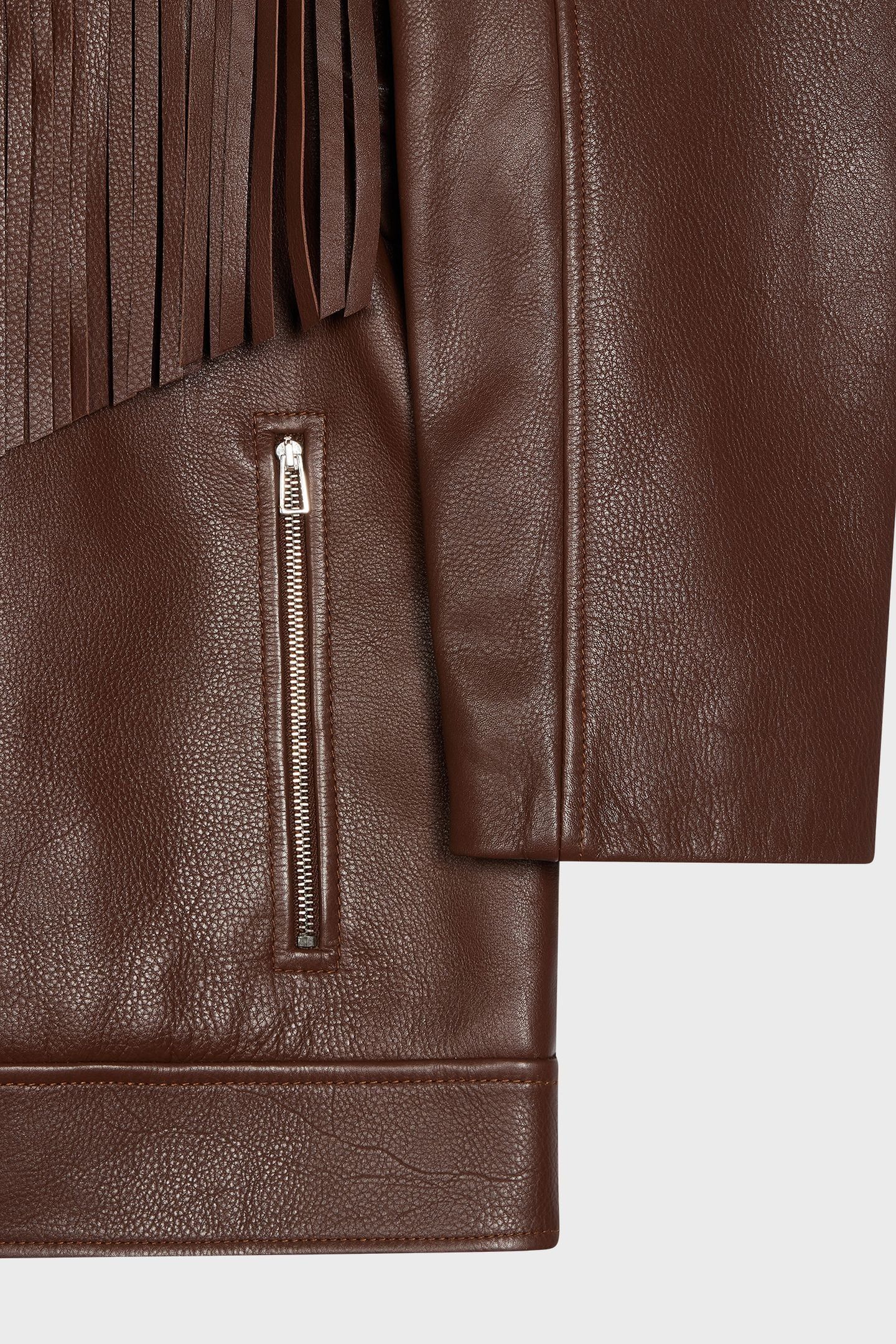 WOMENS JACKET LEATHER DARK BROWN 8
