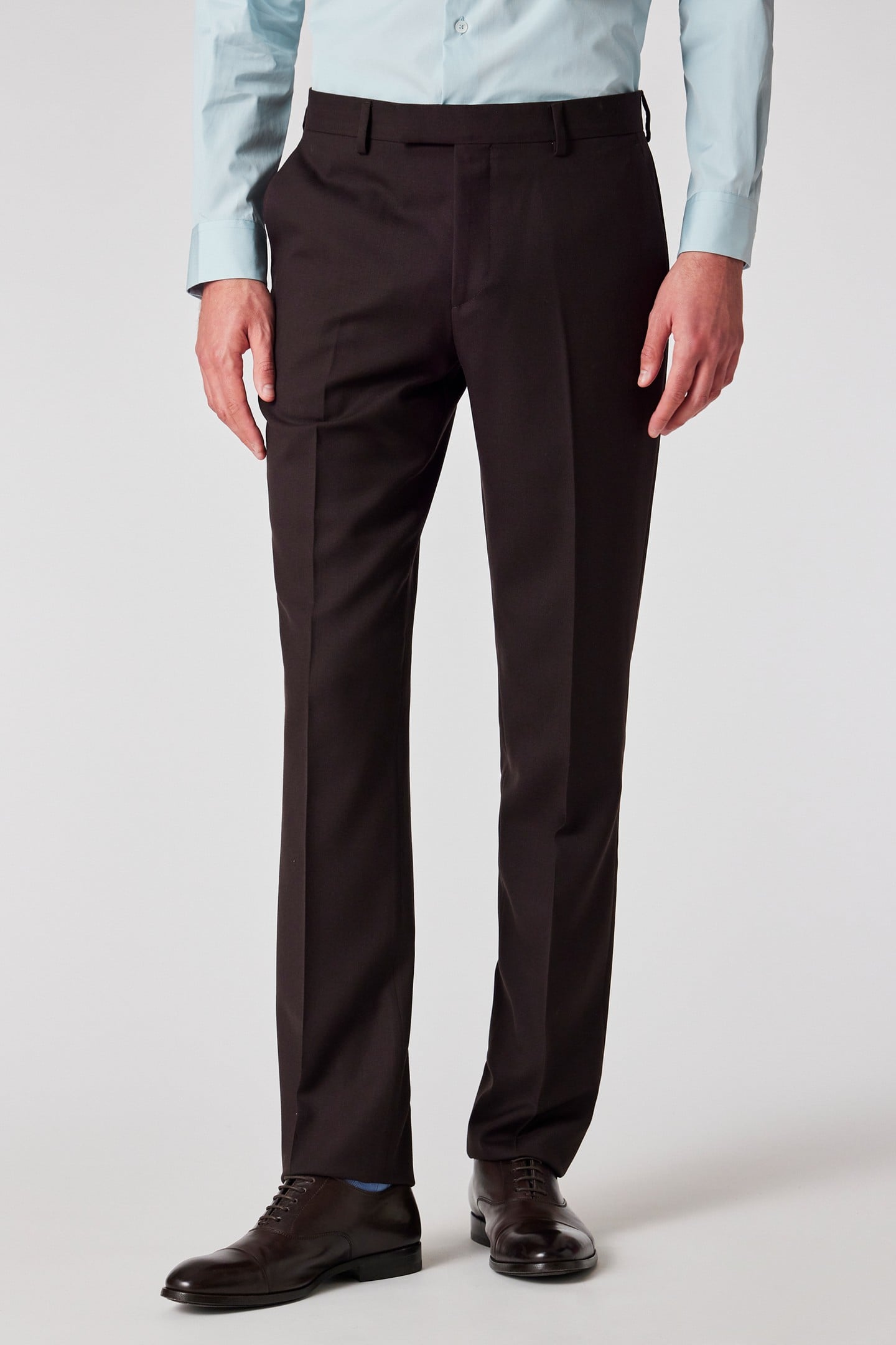 MENS TAILORED FIT 2 BUTTON SUIT DARK BROWN 3
