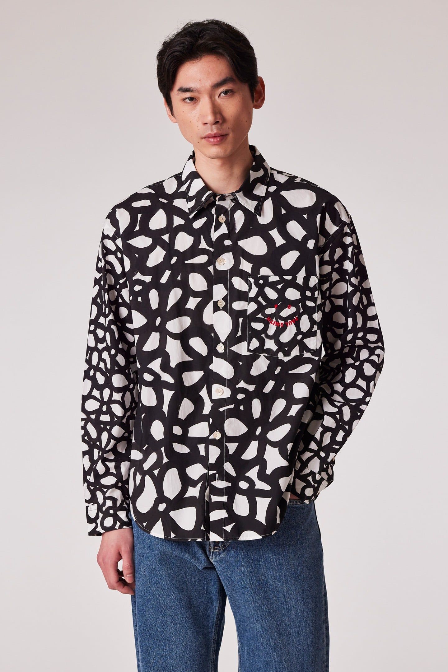 MENS LS RELAXED FIT SHIRT WHITE 1