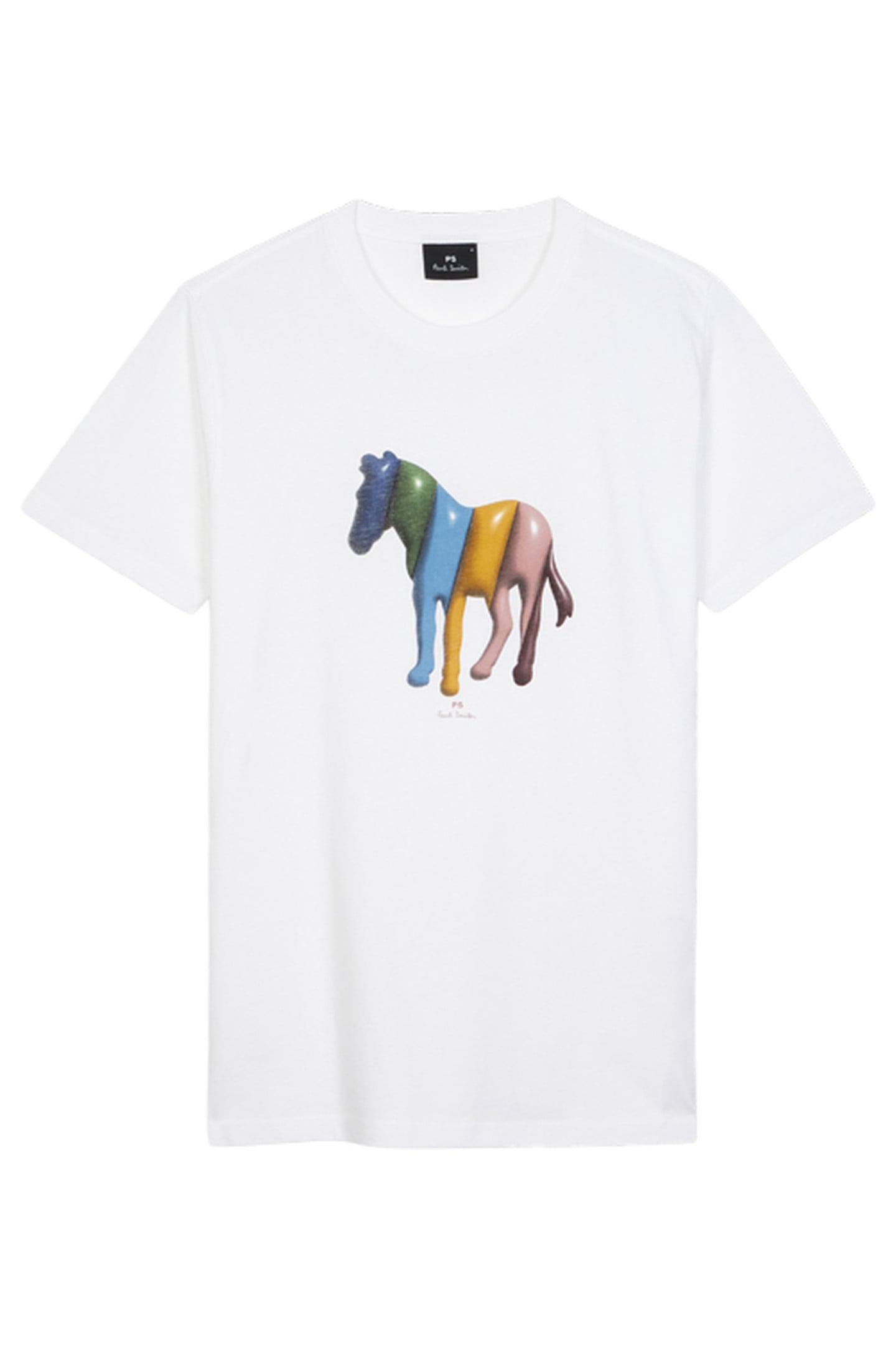 MENS SLIM FIT T SHIRT ZEBRA BALLOON WHITE 1