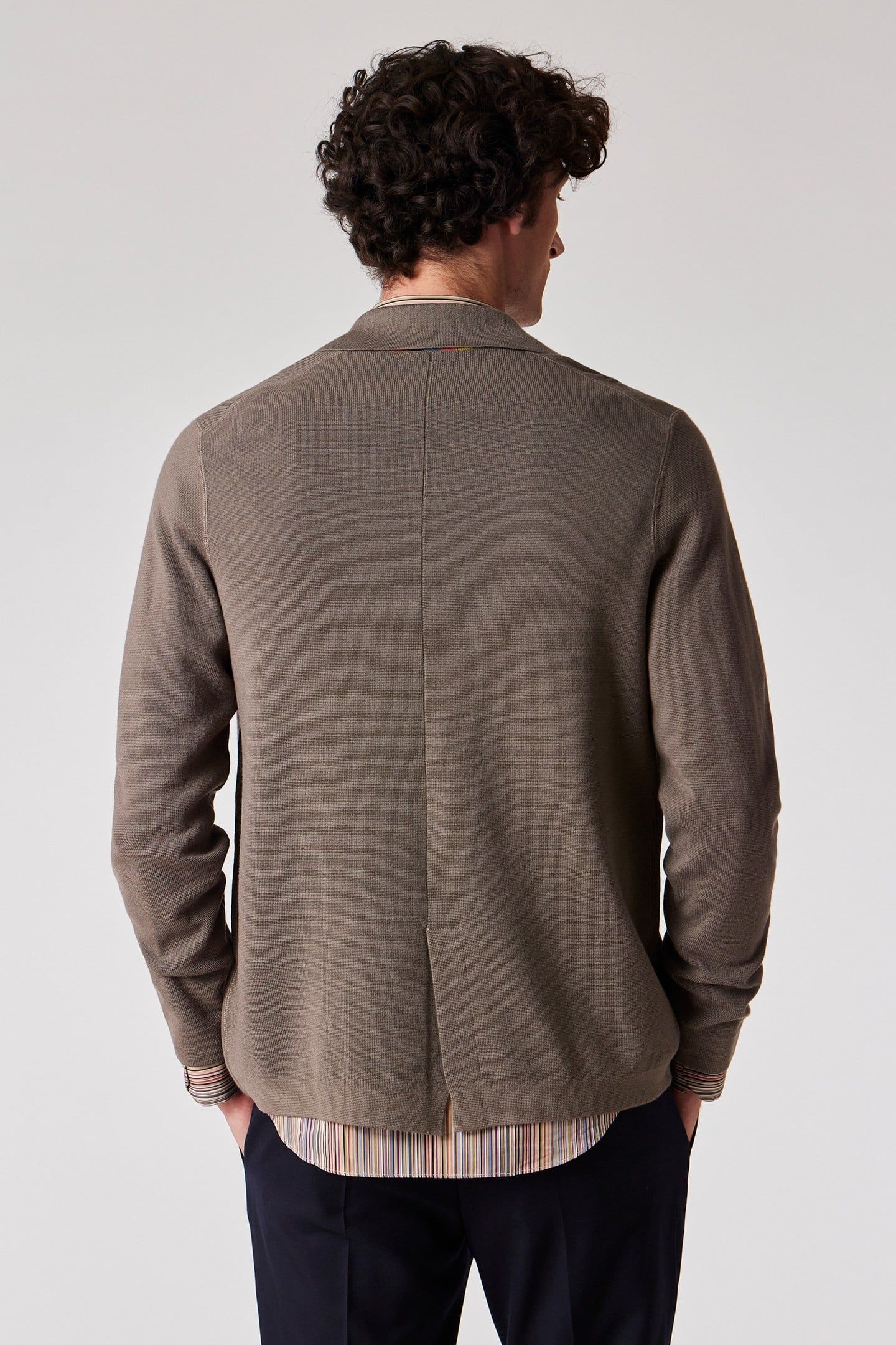 MENS KNITTED SB JACKET MEDIUM BEIGE 2