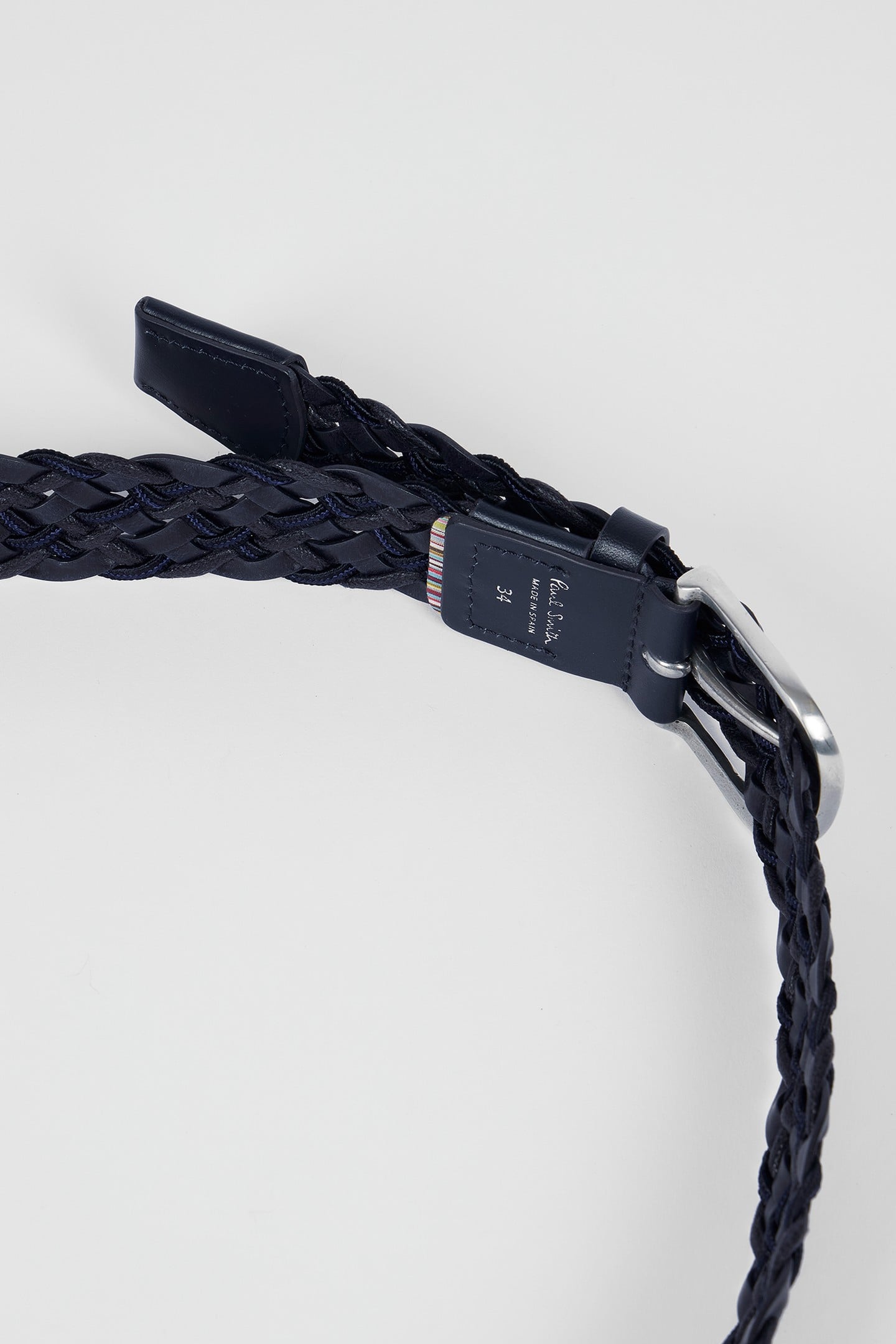 MEN BELT LEATHER MIX WEAVE BLACK 8