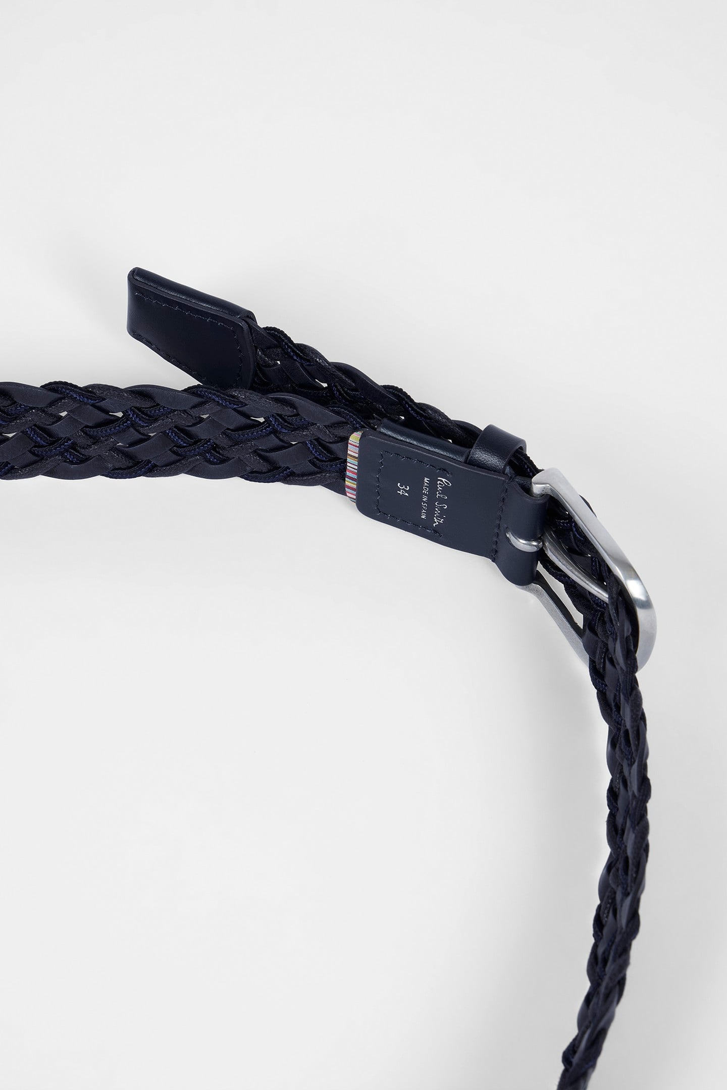 MEN BELT LEATHER MIX WEAVE BLACK 9