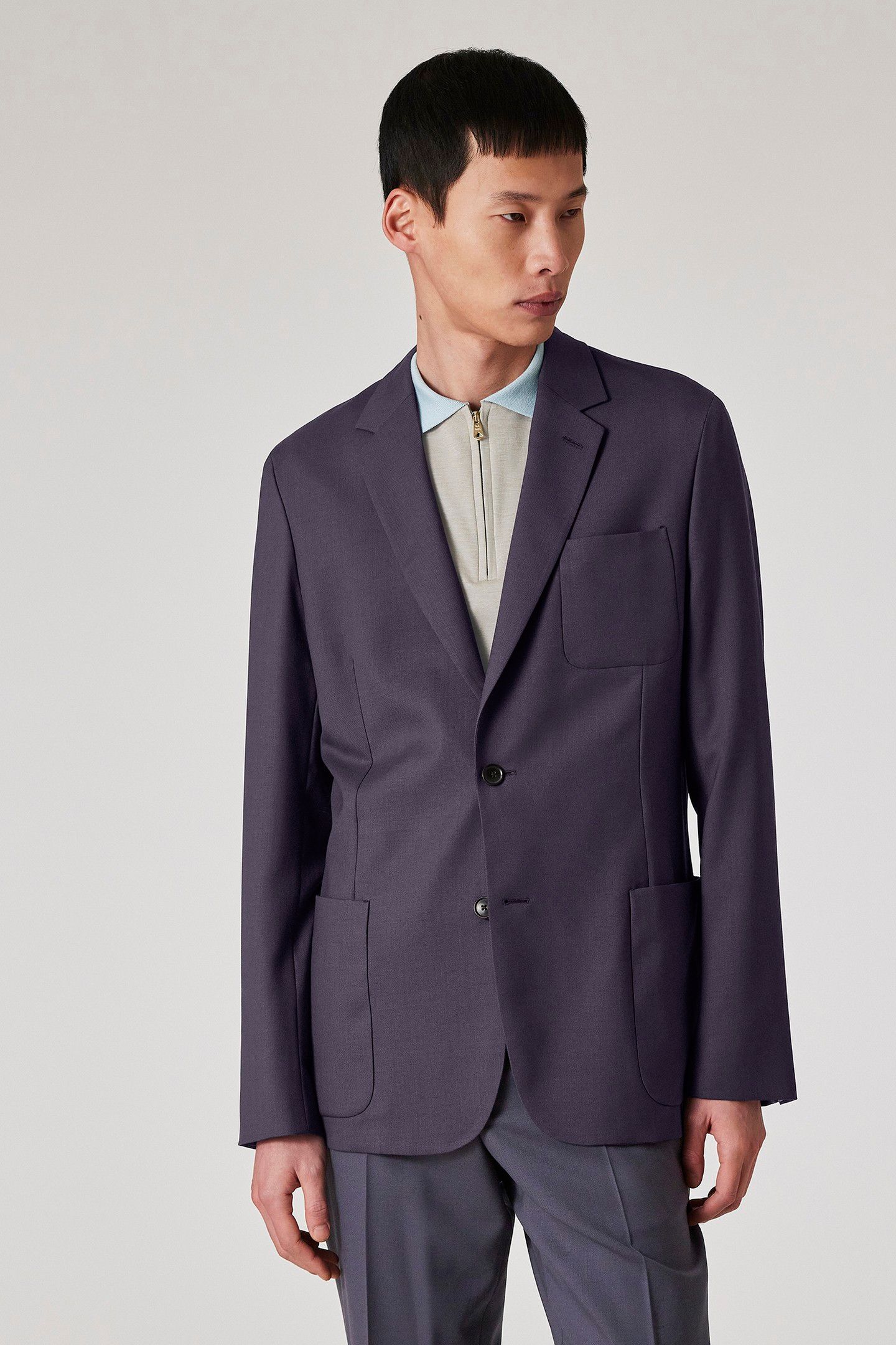 MENS 2 BUTTON JACKET DARK VIOLET 1