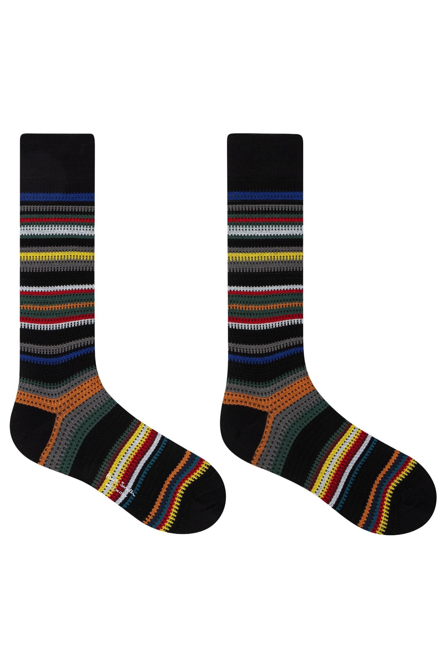 MEN SOCK HARVEY STRP BLACK 2