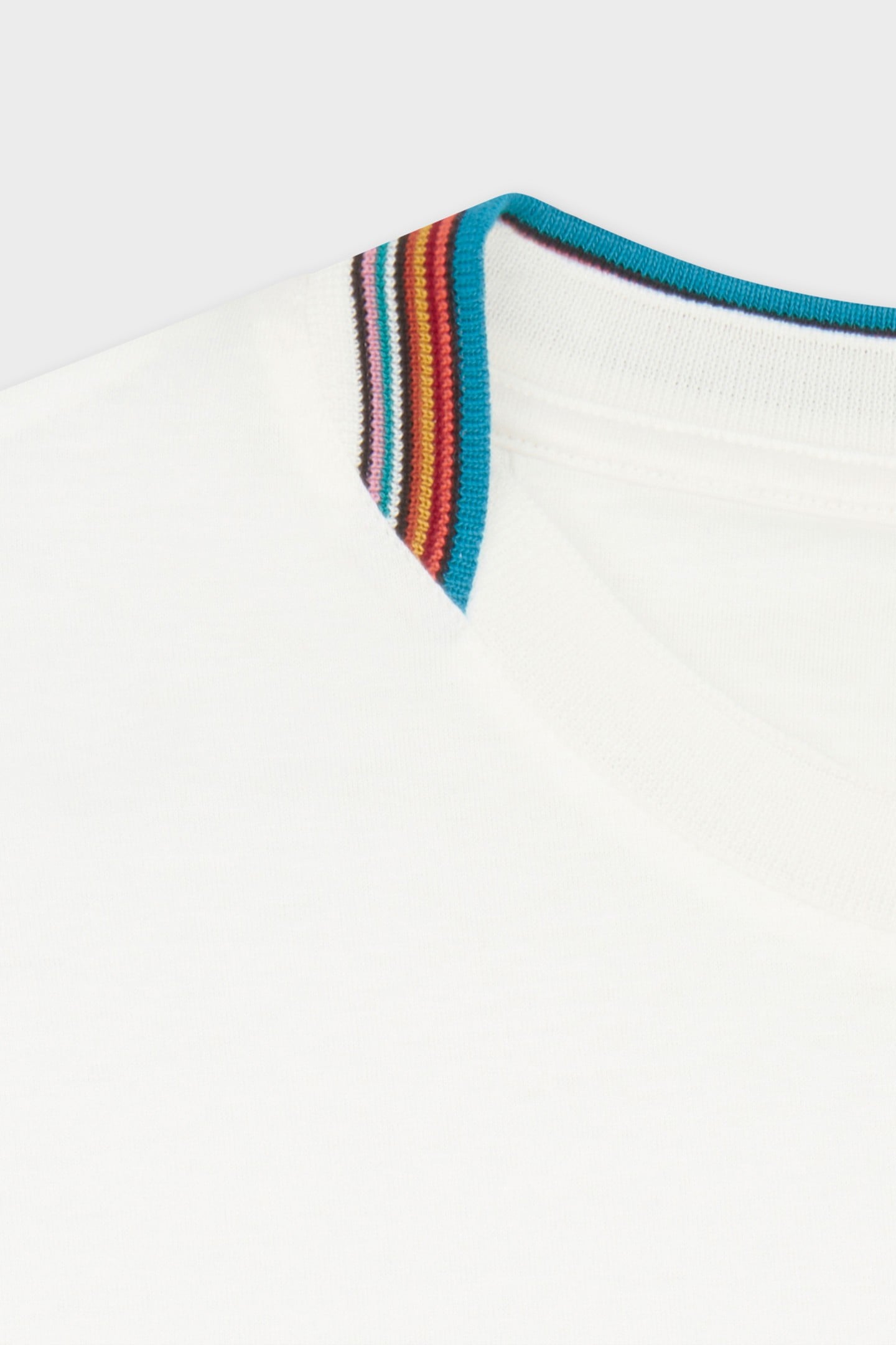 MENS STRIPE DETAIL TSHIRT WHITE 5