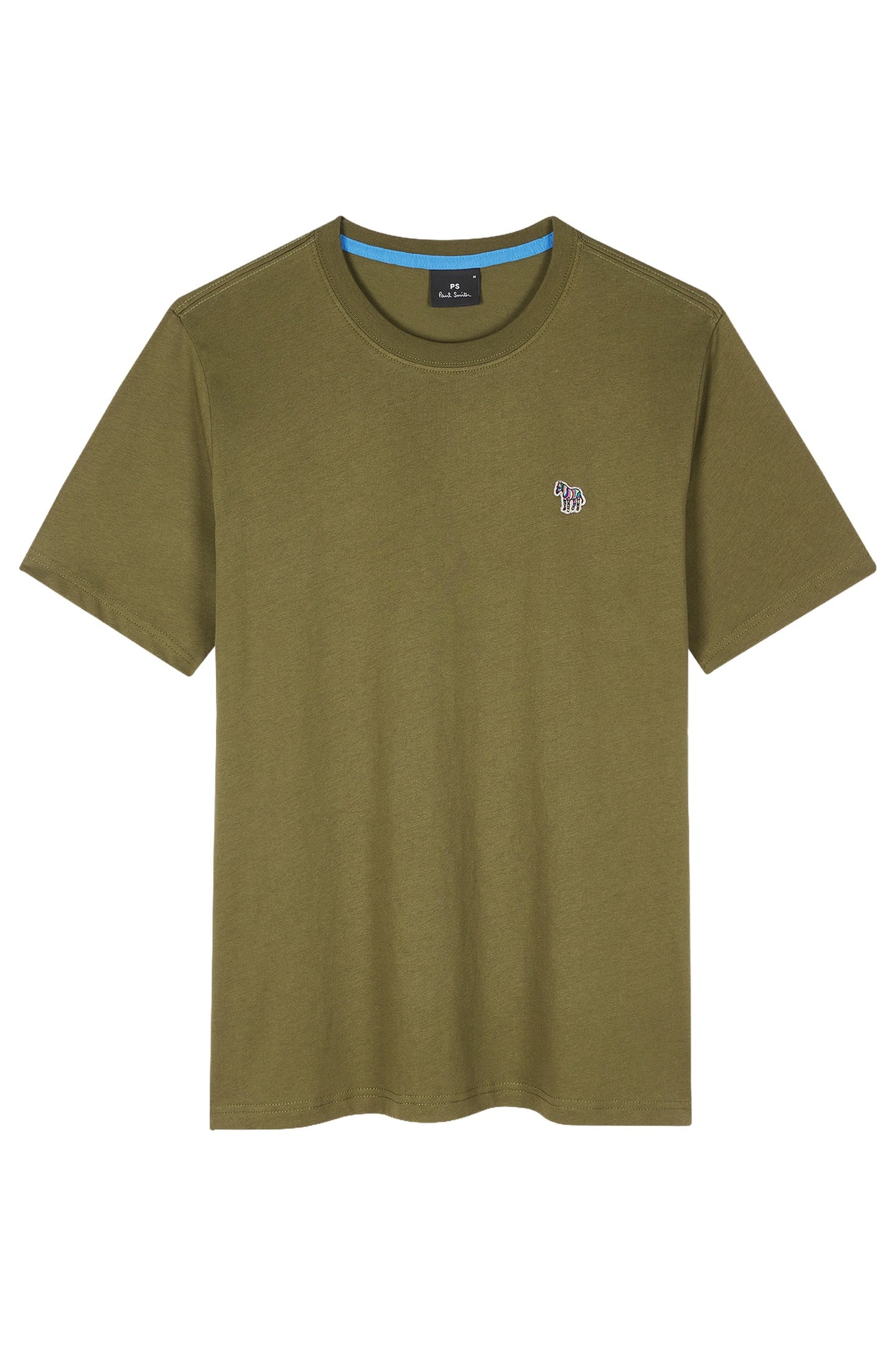 MENS REG FIT TSHIRT ZEBRA BADGE OLIVE GREEN 1