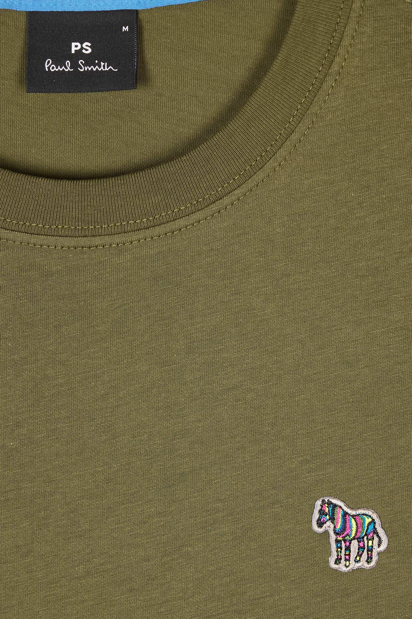 MENS REG FIT TSHIRT ZEBRA BADGE OLIVE GREEN 2