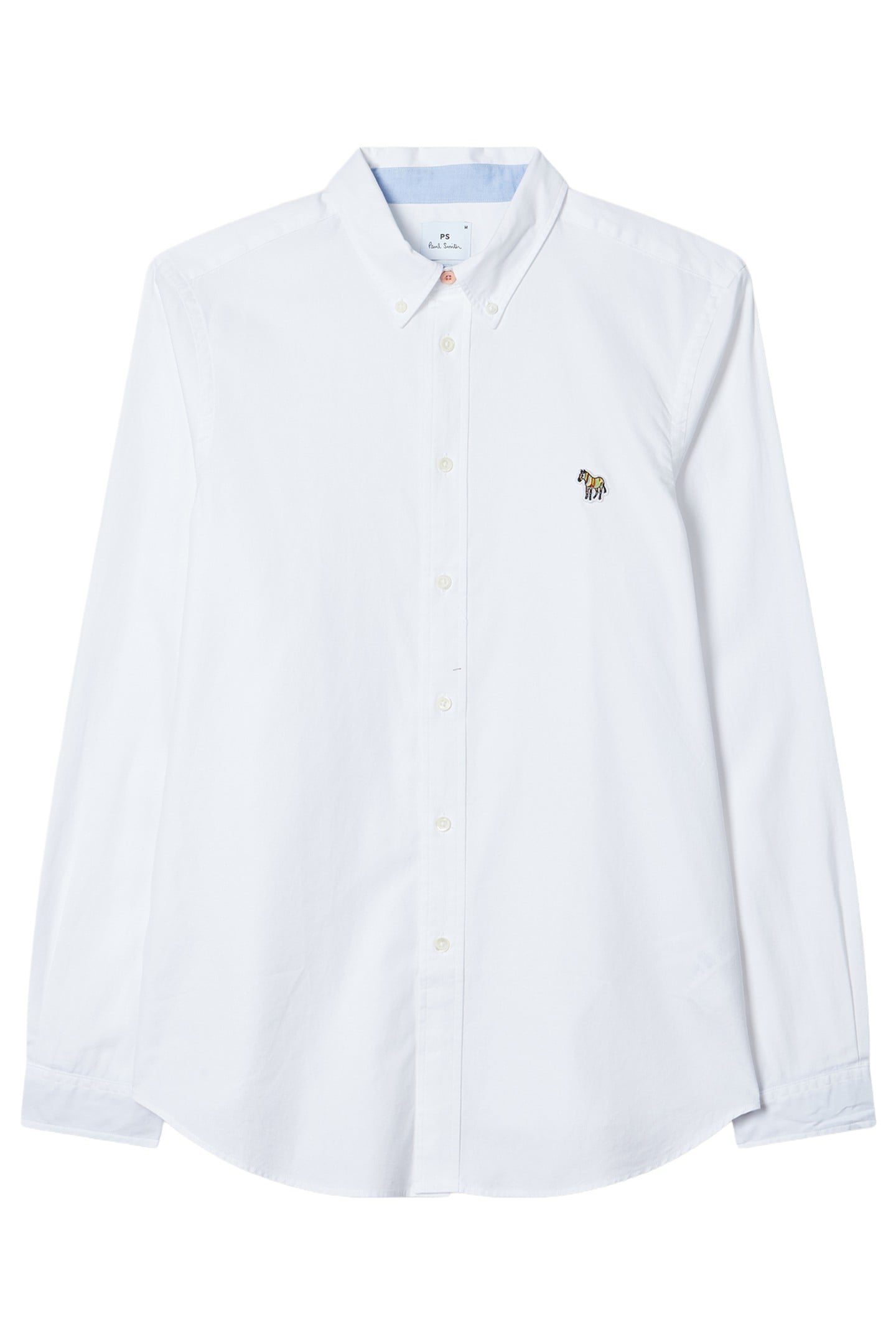 MENS LS TAILORED BD SHIRT ZEBRA BADGE WHITE 1