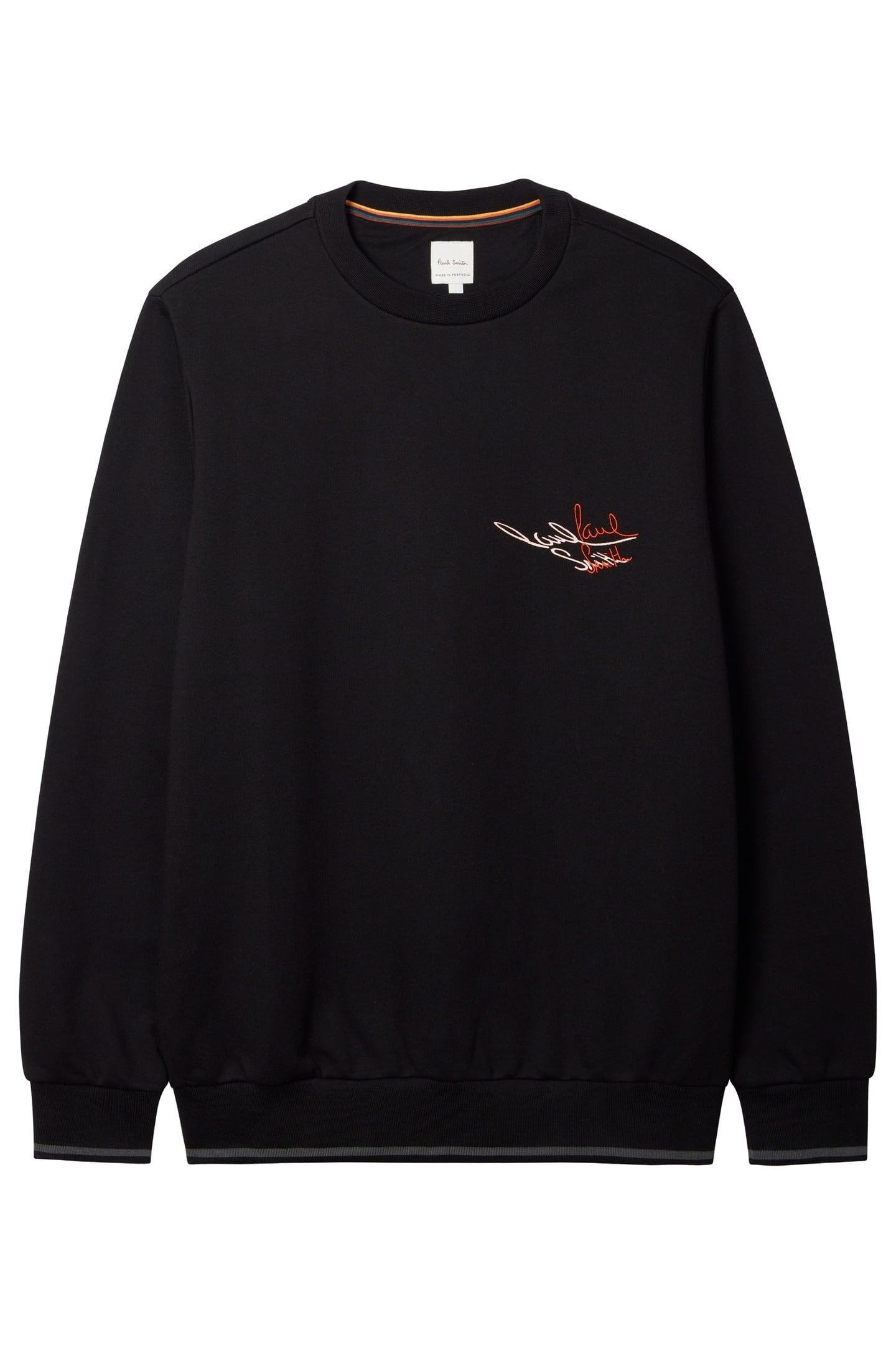 MENS SWEATSHIRT WITH CHEST EMBROIDERY BLACK 1