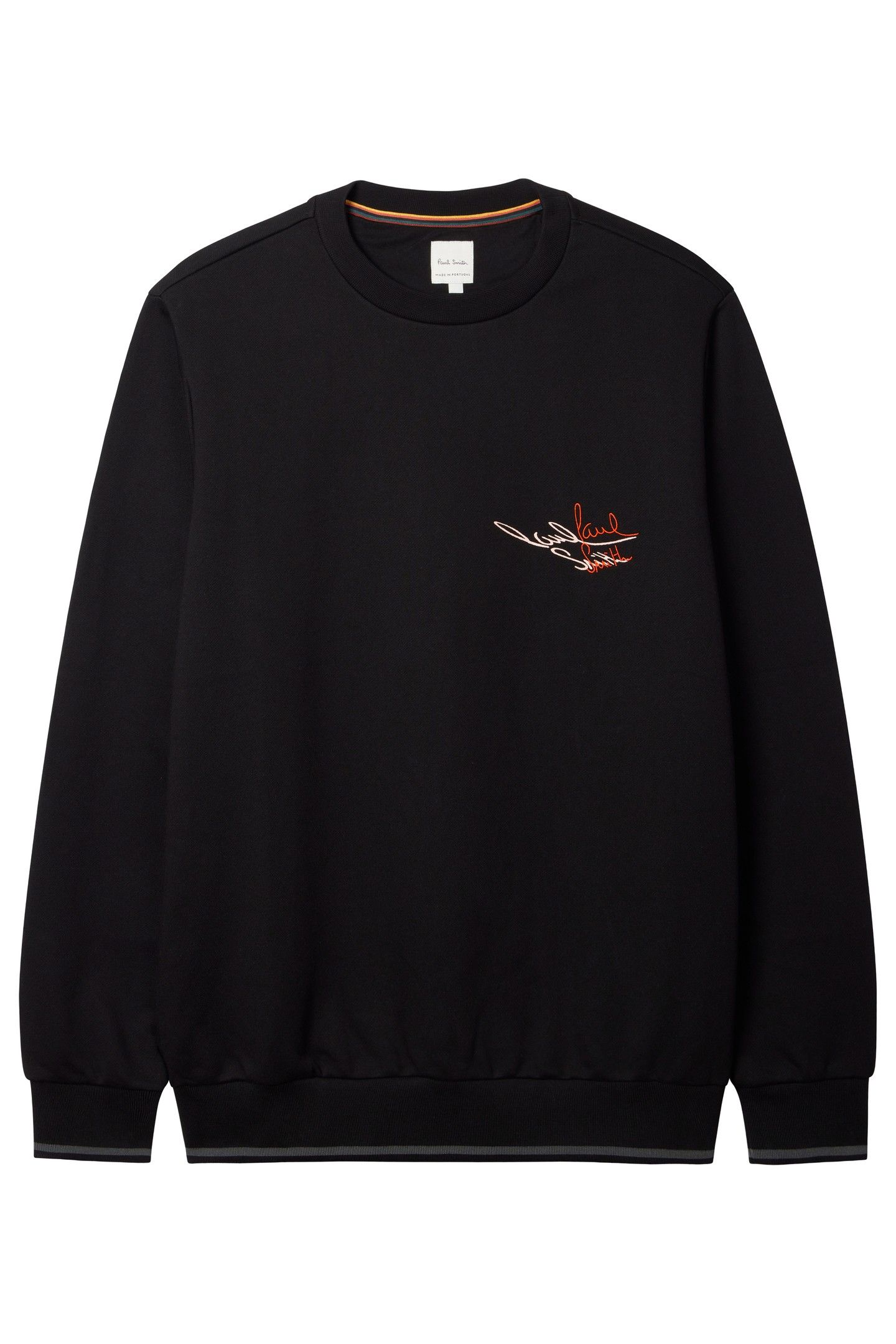 MENS SWEATSHIRT WITH CHEST EMBROIDERY BLACK 3