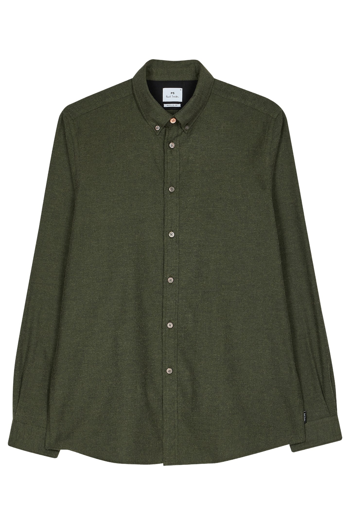 MENS LS REGULAR FIT SHIRT BD COL BOTTLE GREEN 1