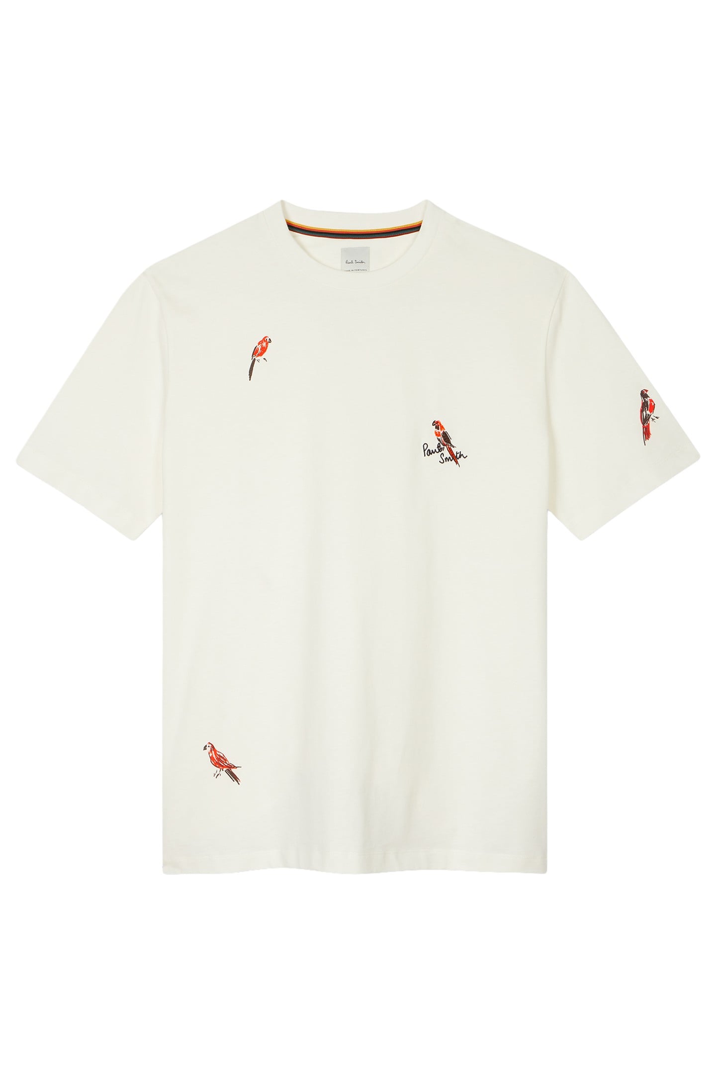 MENS TSHIRT WITH BIRD EMBROIDERY WHITE 1