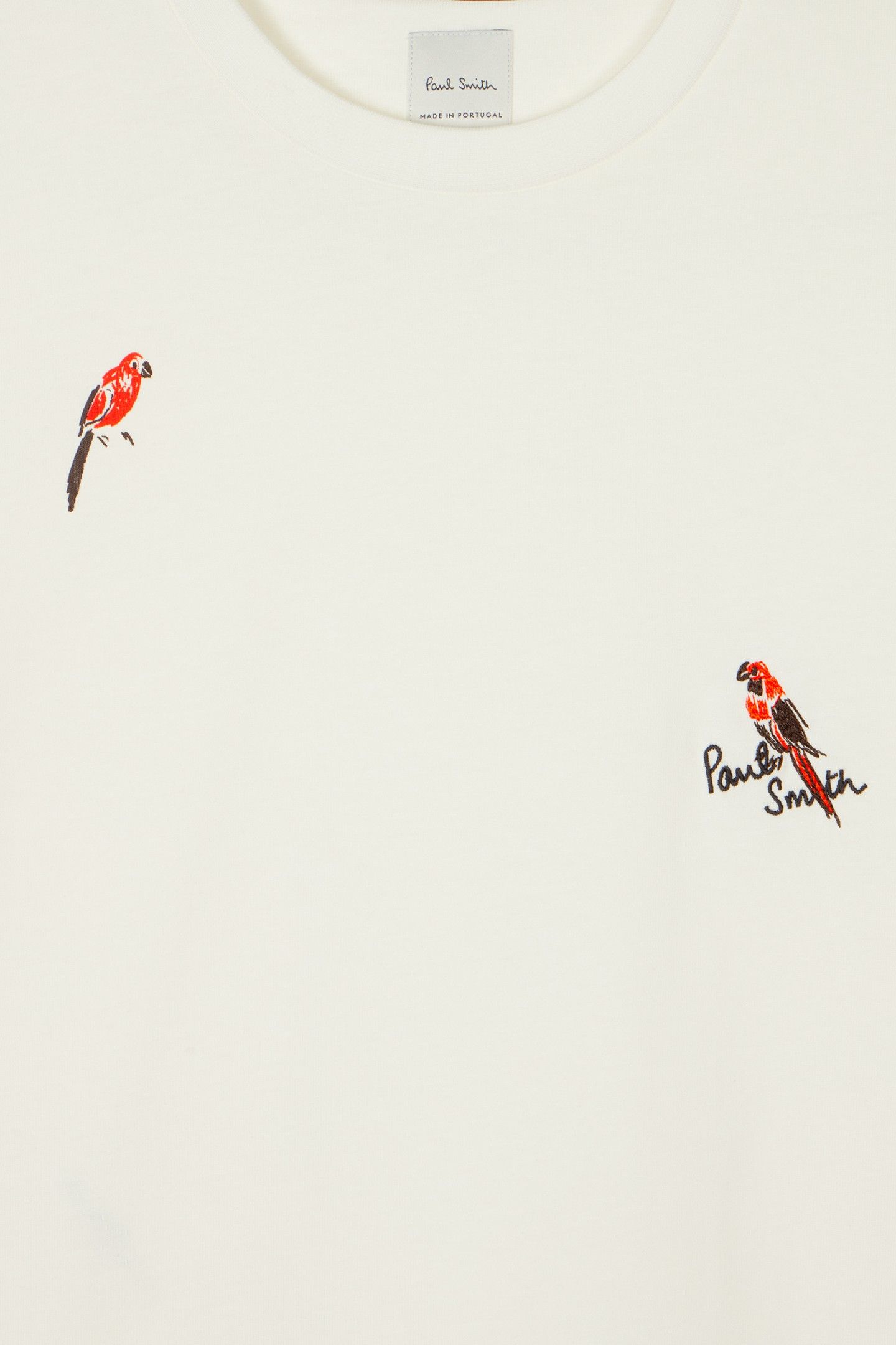 MENS TSHIRT WITH BIRD EMBROIDERY WHITE 2