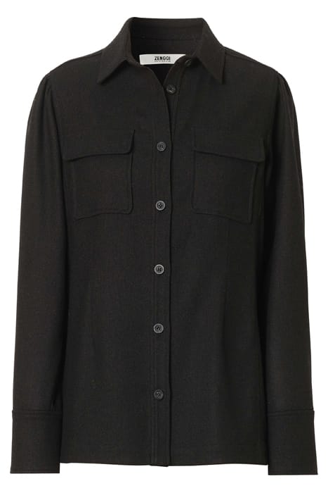 WASHED FLANNEL TOP BROWN/BLACK 5
