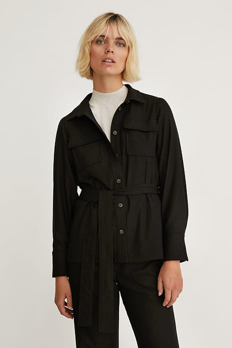 WASHED FLANNEL TOP BROWN/BLACK 1