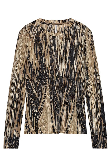 TOP FEATHER PRINT ON MESH BROWNS 5