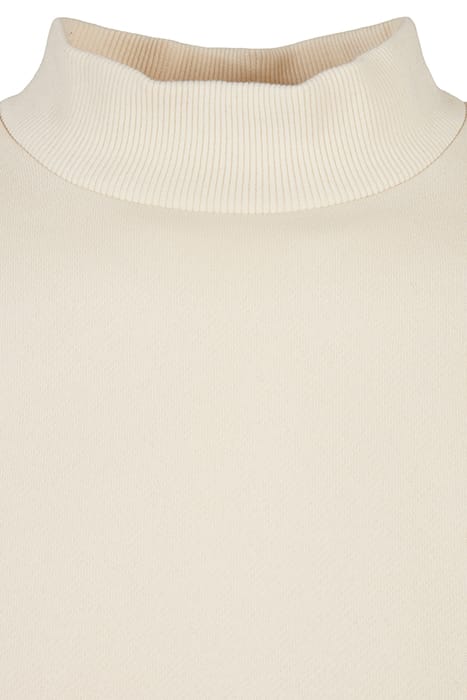 LADIES CROPPED OVERSIZED SWEAT HIGH NECK CREW WHITESAND 8