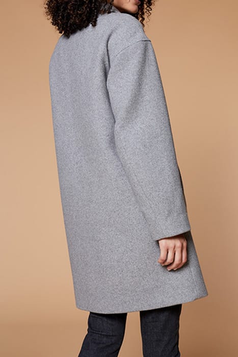 DUARTE - GREY WOOL COAT WITH STAND-UP COLLAR 2