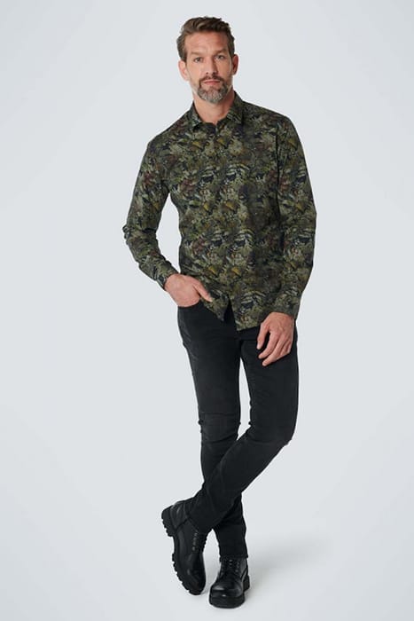 SHIRT STRETCH ALLOVER PRINTED SAGE GREEN 4
