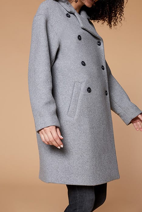 DUARTE - GREY WOOL COAT WITH STAND-UP COLLAR 4
