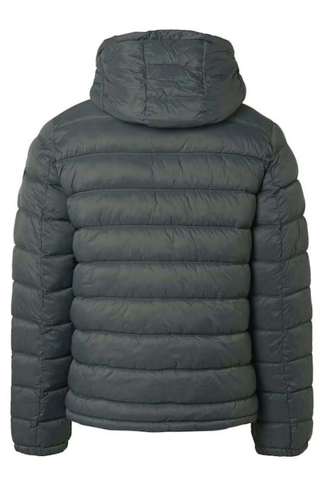 JACKET SHORT FIT HOODED RECYCLED PADDING DARK STEEL 6