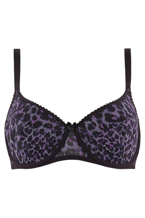 PEEKABOO BLACK PURPLE LEOPARD BALCONY BRA 3