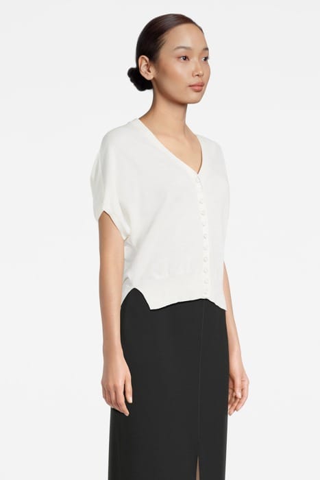 BRONTE SS CARDIGAN CHALK WHITE 3