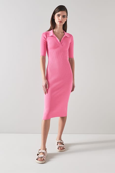 HEIDI MIDI DRESS BRIGHT PINK 2