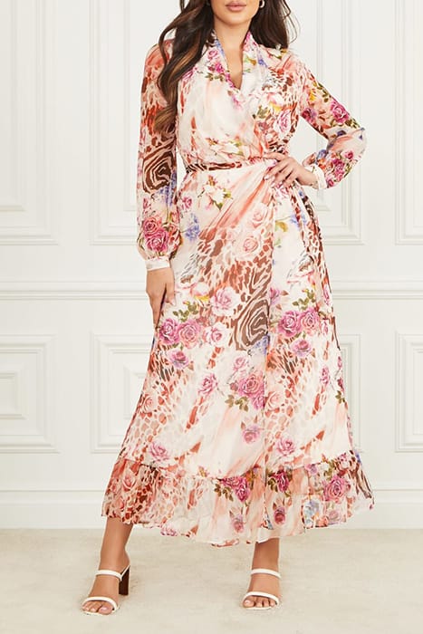 MARCIANO BY GUESS ROSE SHADOW WRAP DRESS PRINT 1