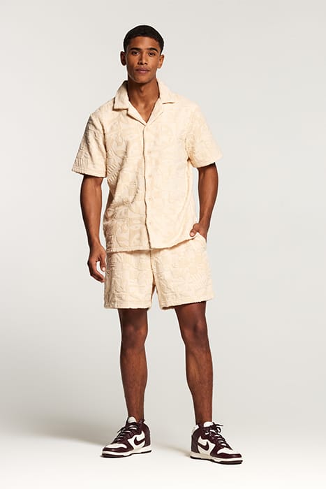 MEN TOWELING SHORTSLEEVE SHIRT ANGORA BEIGE 3
