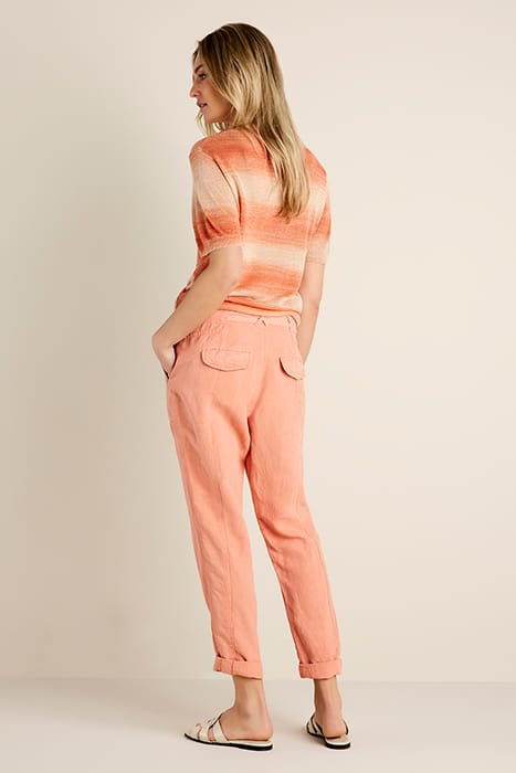 LOOSE FIT PANTS FLOWY LINEN TENCEL PINK SALMON 2