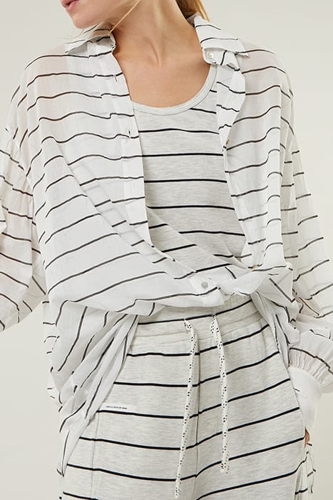 OVERSIZED BLOUSE STRIPE ECRU/BLACK 2