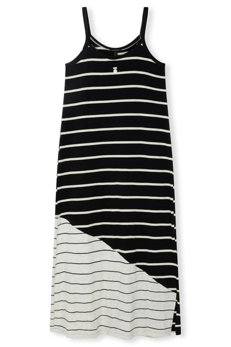 STRAPPY DRESS MIX STRIPES BLACK/OAT 4