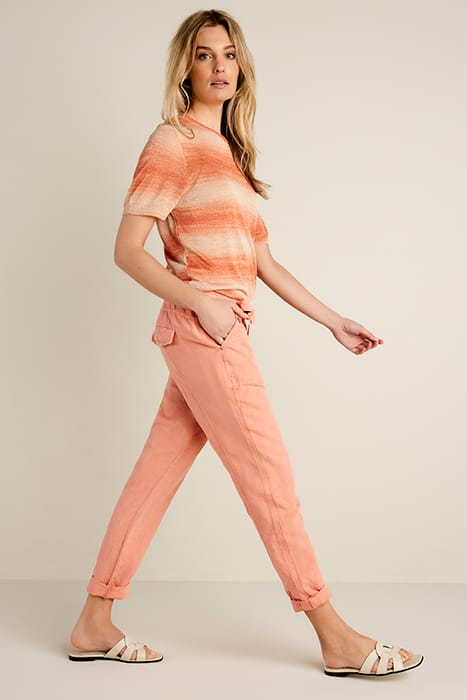 LOOSE FIT PANTS FLOWY LINEN TENCEL PINK SALMON 3