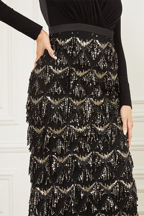 MARCIANO BY GUESS ABBY LONG DRESS JET BLACK 5