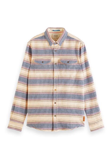 REGULAR-FIT BASKET WEAVE GRADIENT STRIPE SHIRT COMBO A 1